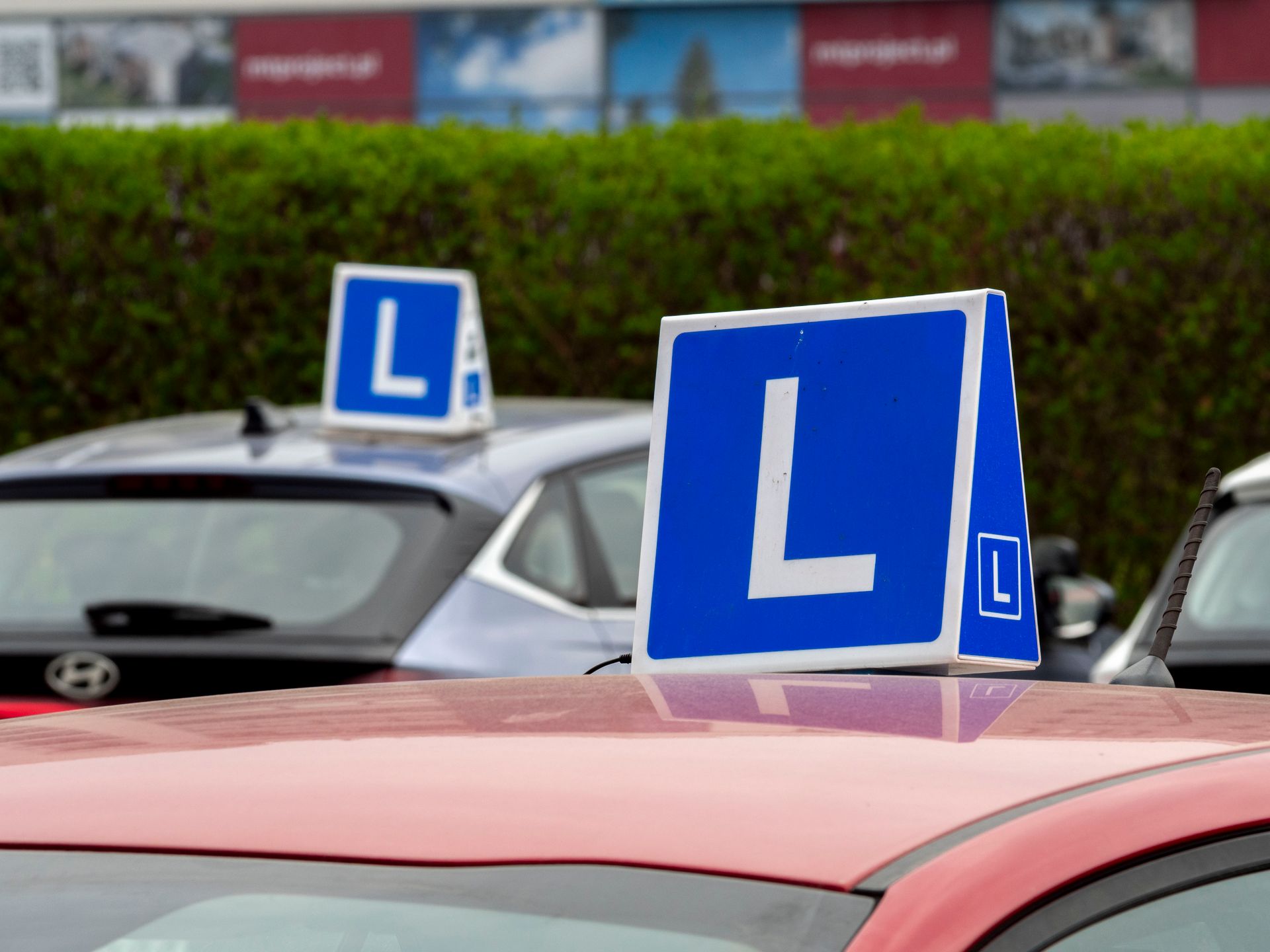 Student practicing a parking maneuver